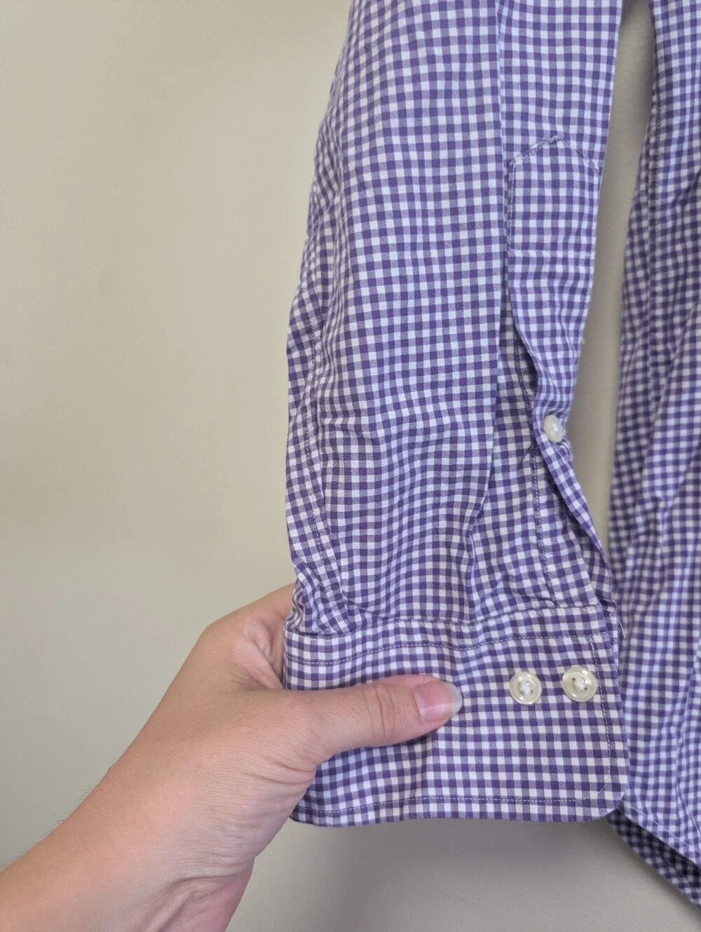 Polo Ralph Lauren Regent Classic Fit Purple Gingham Button Down Shirt 16/33
